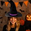 Hvězdný halloweenský čarodějnický klobouk Sametová halloweenská čepice Kreativní klobouk čaroděje Doplňková pokrývka hlavy