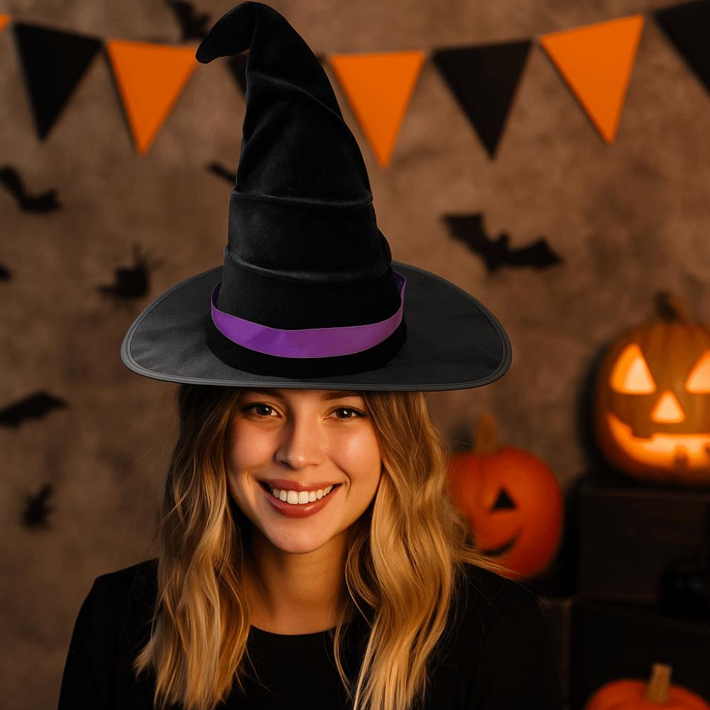 Star Wizard Cap Foldable Halloween Cap Easy To Storage Halloween Witch Hat Women Men
