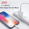 20W Charger Power Adapter for Iphone 12 Pro Max USB-C Port Quick Charge 3.0 EU Wall Plug USB Type C Charging Cable, 1 M