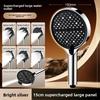 New 15CM Shower Head High Pressure Large Panel Bathing Showerhead Adjustable Spray 7 Modes Shower Nozzle For Hard Water