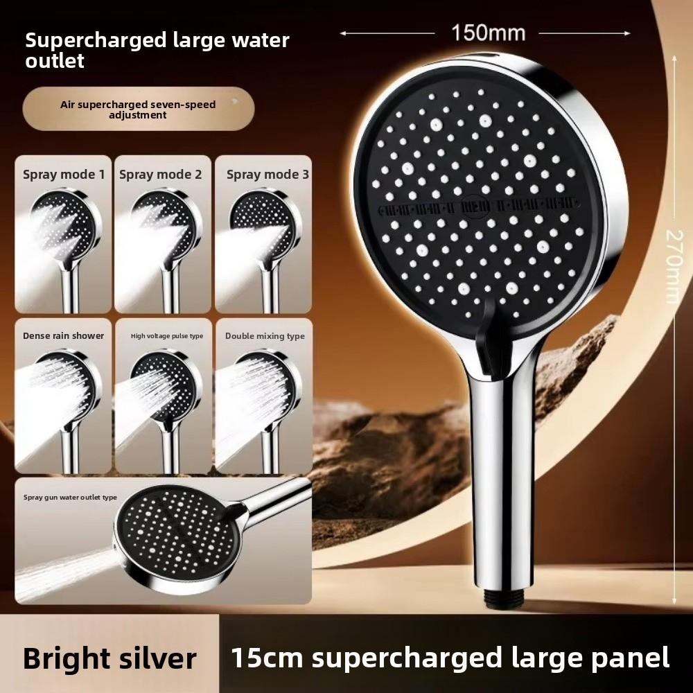 New 15CM Shower Head High Pressure Large Panel Bathing Showerhead Adjustable Spray 7 Modes Shower Nozzle For Hard Water