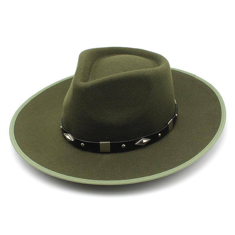 Vintage Woolen Hat British Hat Wide Brim Jazz Top Hat Versatile Hat Trendy Felt Hat