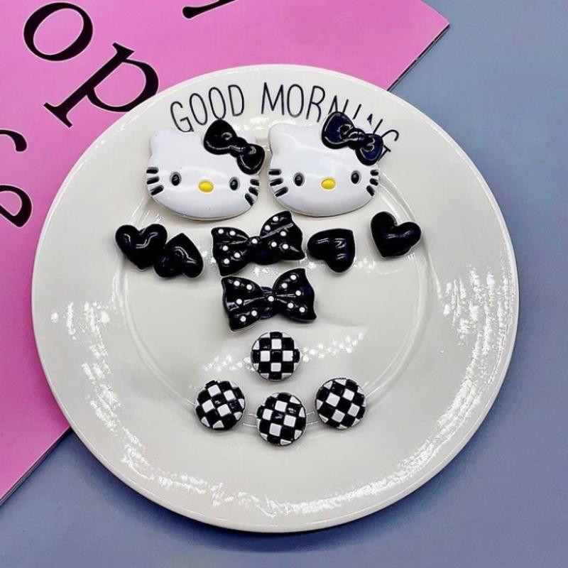 

Sanrio Hello Kitty Съемные Утолщенные 12 шт ПВХ Бантики Мультяшные DIY Пряжки для Обуви С Украшением для Обуви Персонаж Аниме чёрный