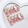 French flash gold pile diamond flower atmosphere Spice girl ins wind removable nail piece Wear nail 24