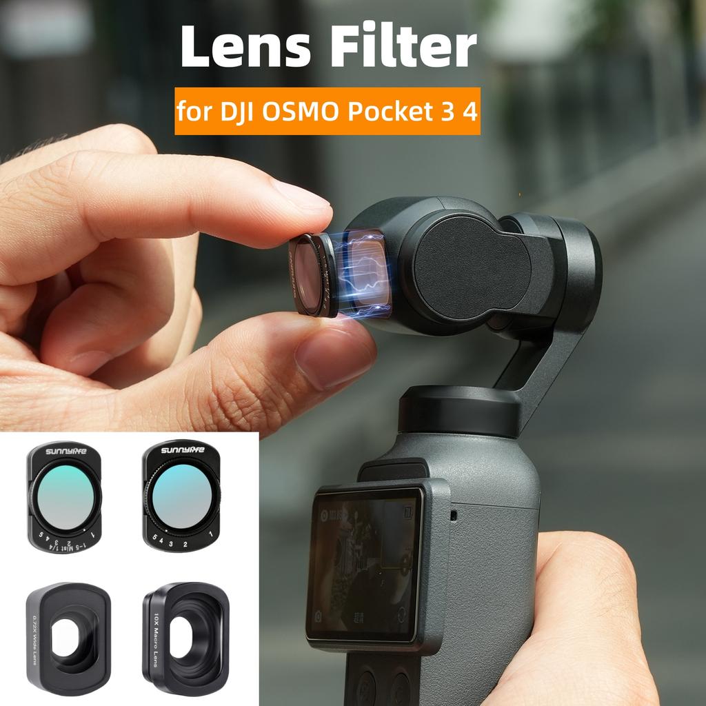 Lens Filter for DJI OSMO Pocket 1/1 Magnetic Design ND1-11 1/1 Black Wide-angle Lens Filter Kit Set For DJI Pocket 1 1