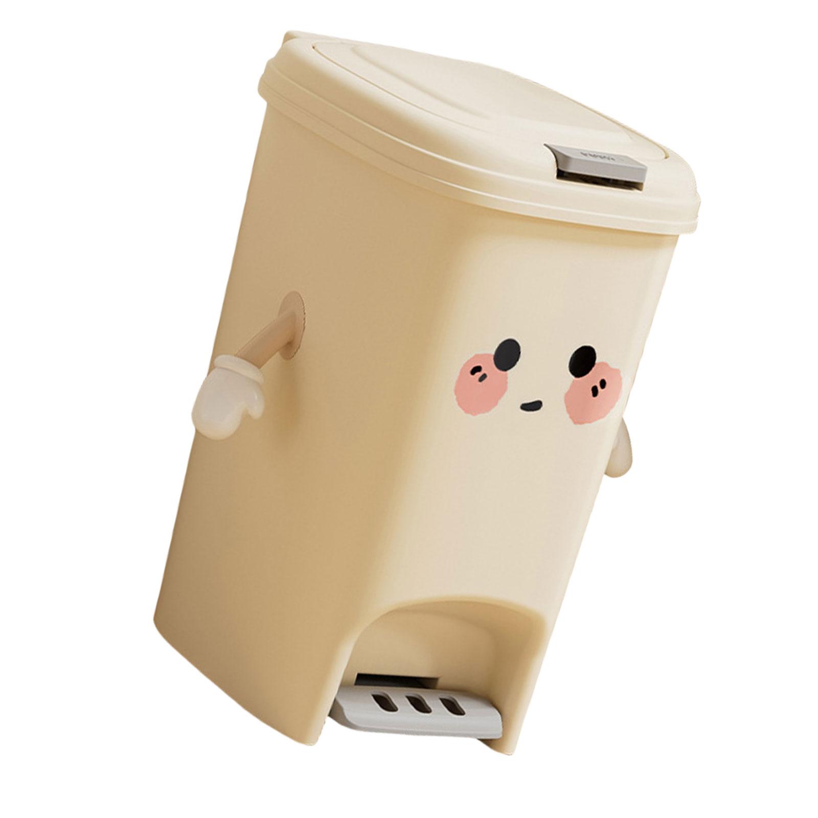 

Kitchen Trash Can Large Capacity Paper Basket Box with Lid Hand/Foot Pedal Opening For Bathroom Office Living Room C