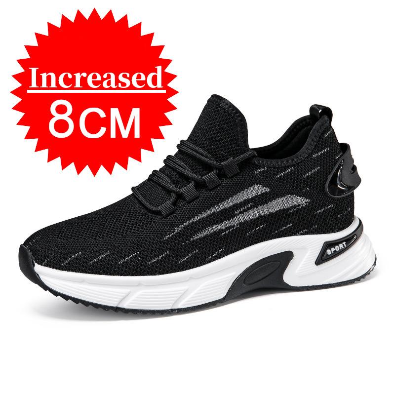 

Мужские сетчатые кроссовки, повседневная обувь с увеличением роста, обувь для увеличения роста на 8 см, для мужчин, летняя дышащая, обувь на платформе 6 см, стелька 10 см 44