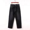 Jeans Neri Larghi da Uomo Tendenze Street Pantaloni Lavati Jeans Baggy per Uomo Hiphop Skateboard Pantaloni in Denim Taglia Vita