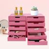 4 Items Wood Rectangular Drawer Cabinet,Pink/Brown/Blue/Black Desktop Storage Organizers for Living Rooms,Bedrooms
