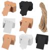 100pcs 5*3cm Kraft Paper Labels with Strings Wedding Birthday Party DIY Gift Hang Tags Christmas Gift Box Bag Bottle Decoration