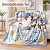 Stray Kids Custom Name Flannel Throw Blanket Soft Warm for Sofa Bed Indoor Home Use