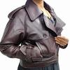 Women's100% Real High Quality Lambskin, Burgundy Leather, Cropped Motor, Biker Short Jacket,Slim Fit, Long Sleeves Beautiful Look,Gift For Her