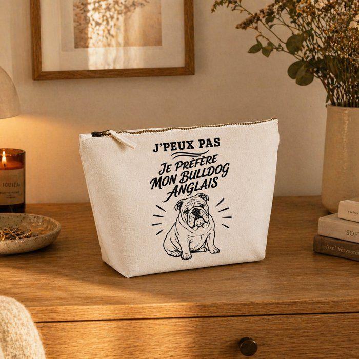 Trousse de toilette - PLANETEE - J'peux pas minimaliste - Beige - 100% coton - 3 L - Zip métal