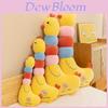 Adorable Yellow Chicken Plush Toy Rainbow Design Perfect Cuddly Pillow Gift