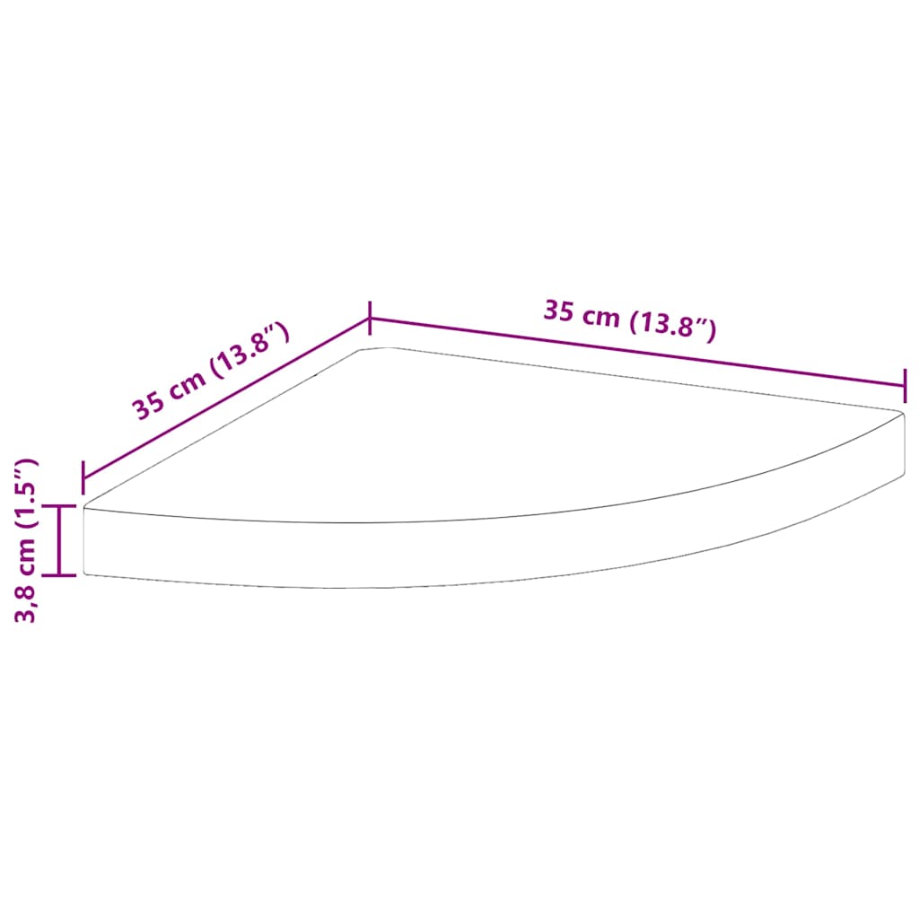 Corner Floating Shelves Set of 4 High Gloss White 35 x 35 x 3.8 cm MDF