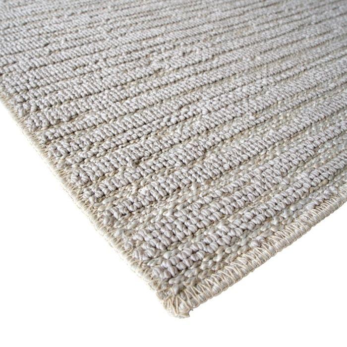 Cotton Polypropylene Rug Pattern Lines Beige 160x230