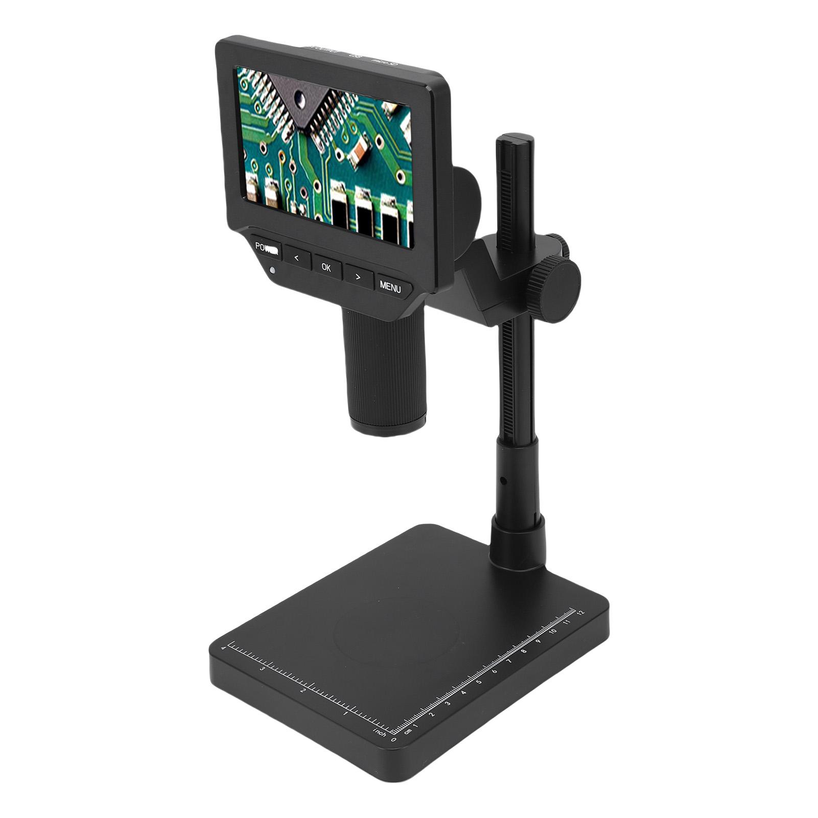 

Digital Microscope 4.3 Inch Screen 1000x Magnification Digital Microscope Magnifier with LED Lights Stand for