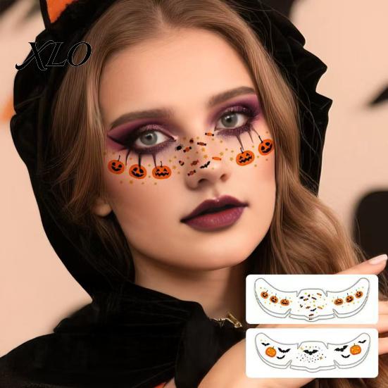 Creative Makeup for Holiday Performances Halloween Tattoo Stickers, Temporary Face Decals Party Makeup, Water Transfer Paper Tattoos Festivals