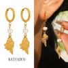 Summer Ocean Series Seashell Earrings and Ear Cuffs - Women's PVD Gold Plated Stainless Steel Jewelry