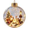 Transparent Christmas Ball Ornament 2D Flat Pattern Lightweight 3D Acrylic Pendant Compact Shatterproof Clear Sphere Bauble
