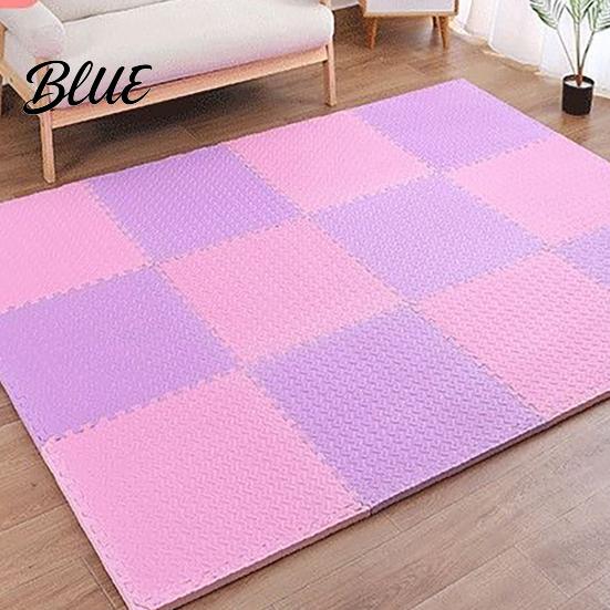 High Density EVA Foam 6Pcs Gym Floor Mats Puzzle Interlocking Tiles for Waterproof Workout Surface Home Gym Kids Play Areas Kitchen Flooring 11.8"