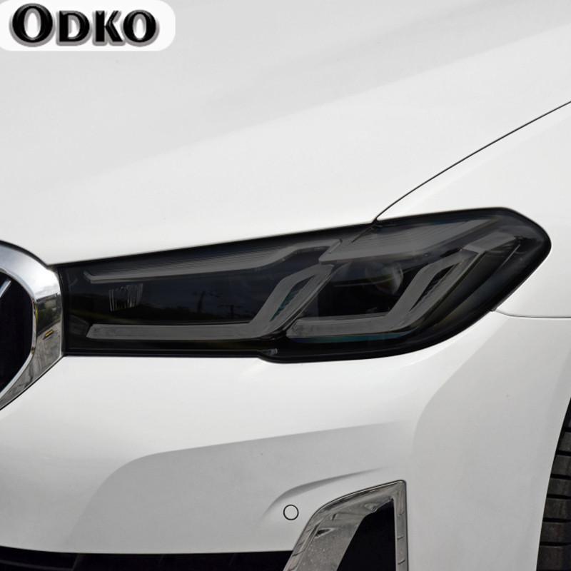 For BMW 5 Series Facelift G30 G31 Car Headlight Tint Smoked Black Protective Film Transparent TPU Sticker Accessories