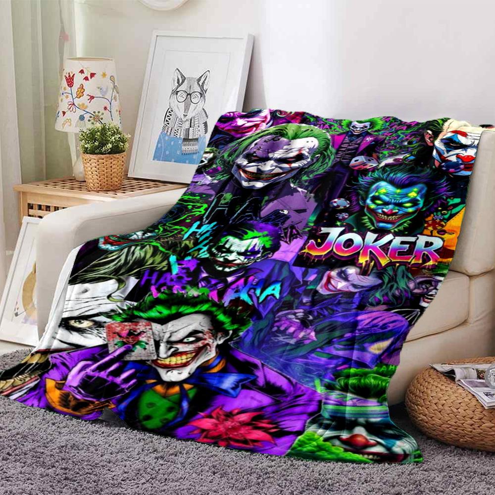 Joker Print Flannel Blanket High Quality Warm Comfortable Cover for All Seasons Perfect for Gifts Home Decor