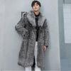 Autumn and Winter New Men's Fur Coat Imitation Fox Fur Long Coat Plus Fat Plus Jacket Warm Casual Windbreaker