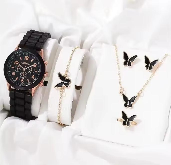Simple And Versatile Fashion Women'S Watch 5Pcsset Boutique Gift Set For Women