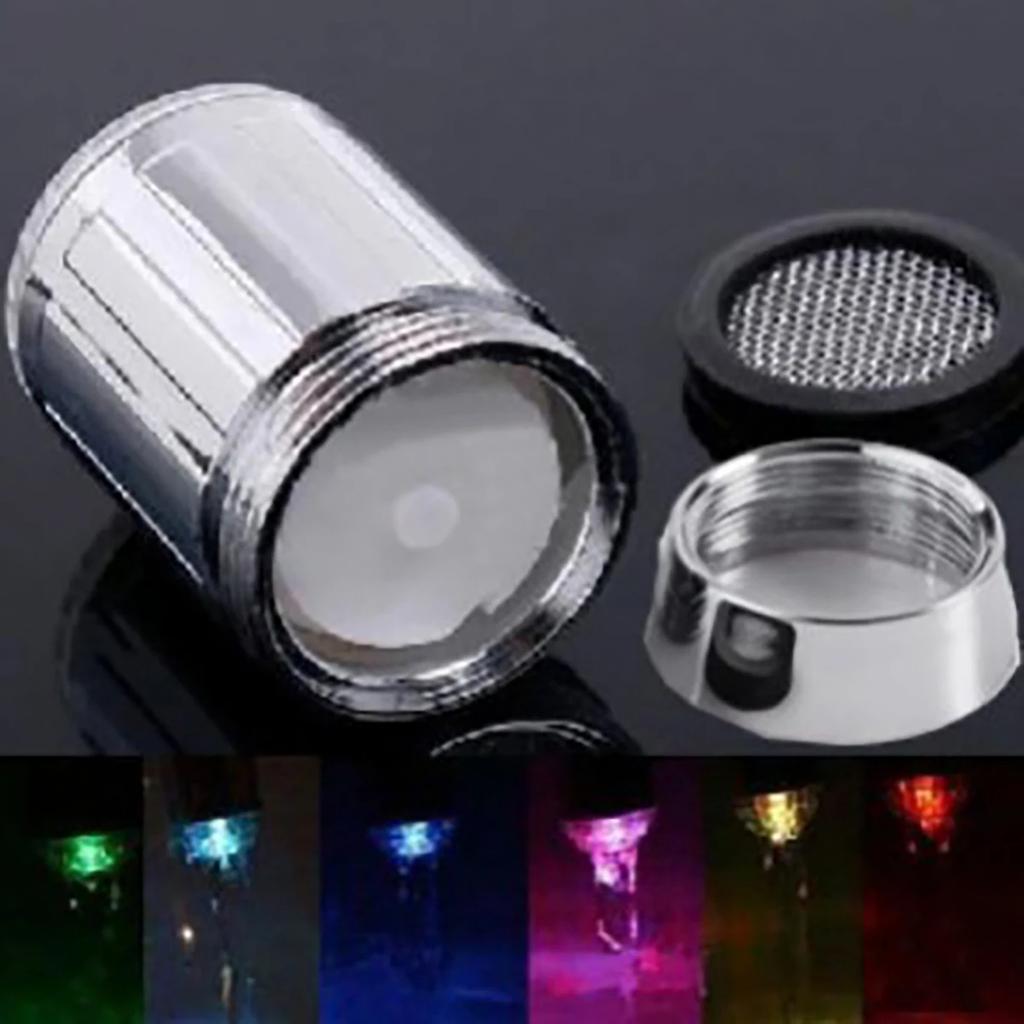 LED Temperature Sensitive Faucet Spout 3-Color Light-up Kitchen Faucet Colorful Aerator Decorate No Batteries Required