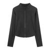 Breathable And Quick Drying Long Sleeved Yoga Suit For Women's Nude Fitness Jacket Training Outerwear Zipper Tight Running Sports Top