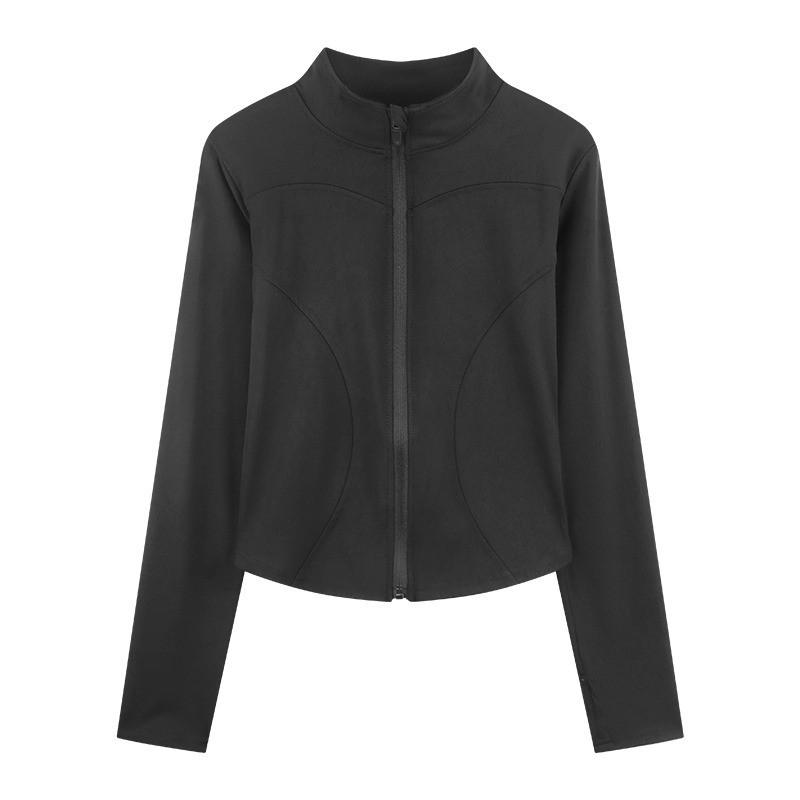 Breathable And Quick Drying Long Sleeved Yoga Suit For Women's Nude Fitness Jacket Training Outerwear Zipper Tight Running Sports Top