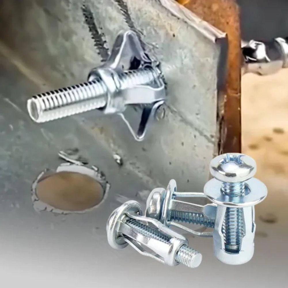10pcs Silver Petal Rivet Carbon Steel Expansion Screw Wall Hanging Jack Nut  Machine
