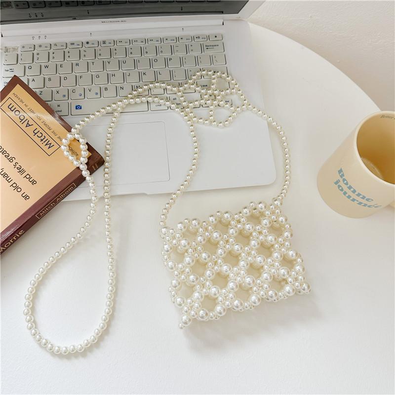 Стильная мини-сумочка с жемчугом для девочек, милый принцессный аксессуар на каждый день, кошелек