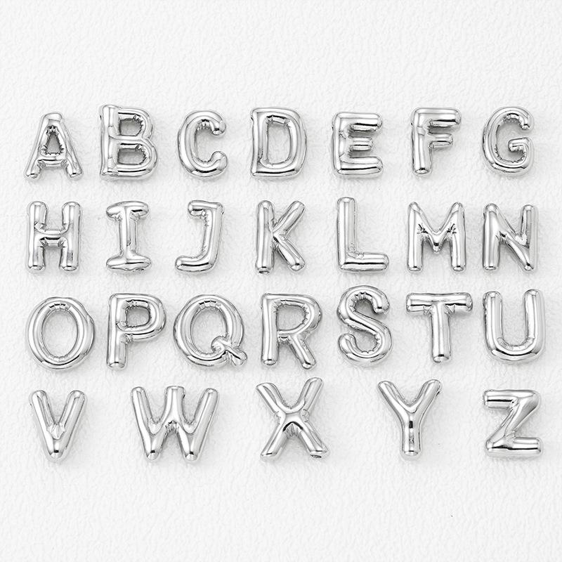 Smooth Chunky Bubble Initial letter Pendant Necklace Women Personality Jewelry Gold Balloon 26 Letter Necklaces