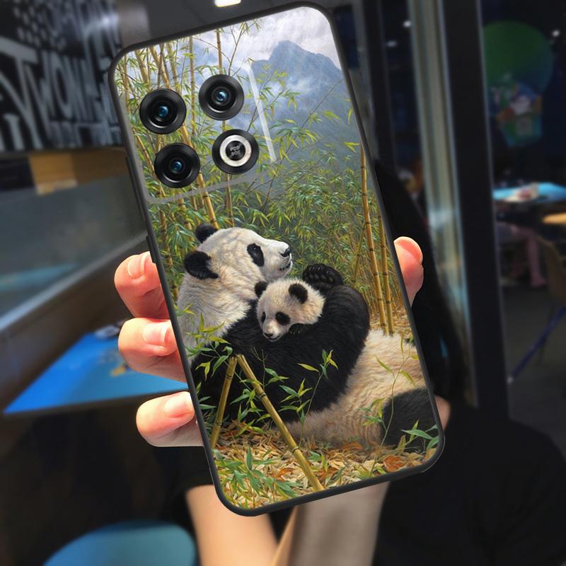 Cartoon Cute Panda Bear Funda For OnePlus 12R 13 R 12 11 9 10 Pro 8T 9RT 10T OnePlus Nord 4 CE 2 3 Lite N20 N30 Case