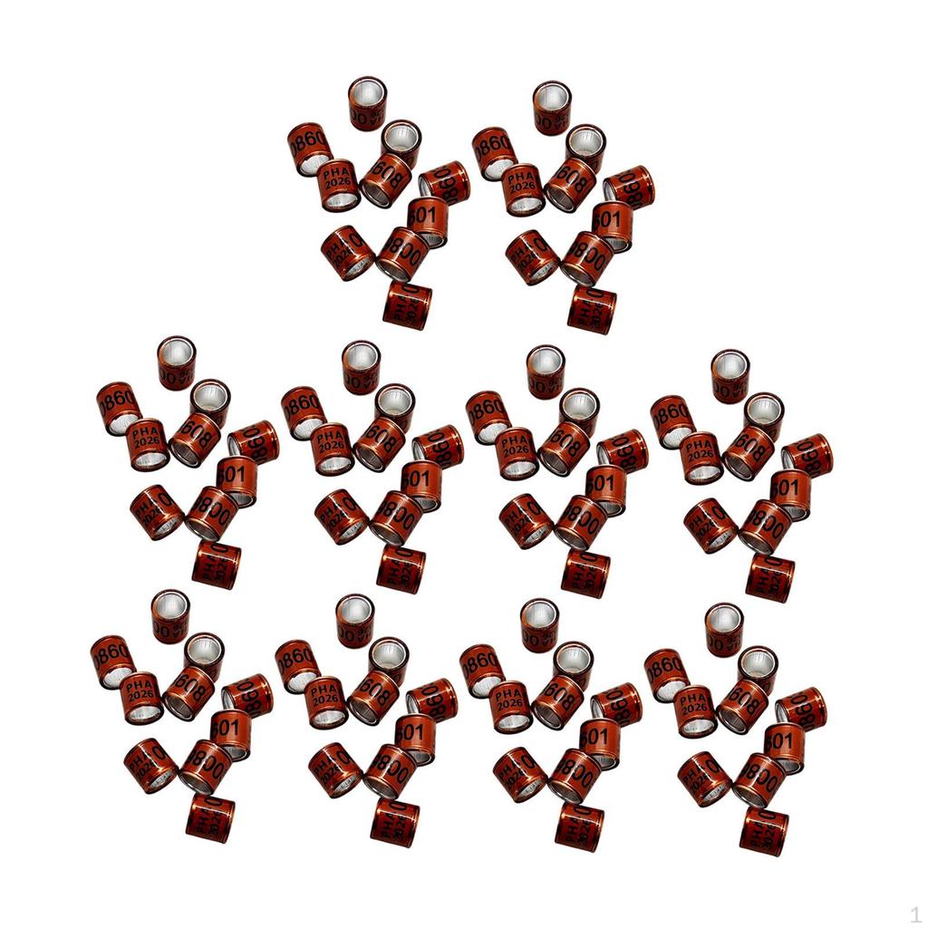 100 Aluminium Pigeon Identification Rings, for Simple Animal Identification.