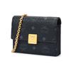 MCM Classic Monogram Canvas And Leather Mini Shoulder Bag Women Shoulder Bag Black MYLFATA03BK001
