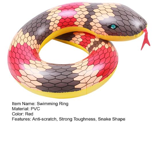 Simring Serpentine Lek Bekväm Smidig Unik Miljövänlig PVC i vatten Simning Orm Form Circle Beach