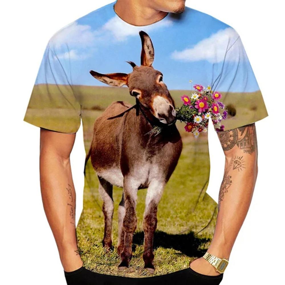Vtipné tričká s oslom Zvieracia 3D potlač Pánske Dámske Streetwear Ležérne Tričká s krátkym rukávom Nadrozmerné Harajuku Detské Top Tričká Oblečenie
