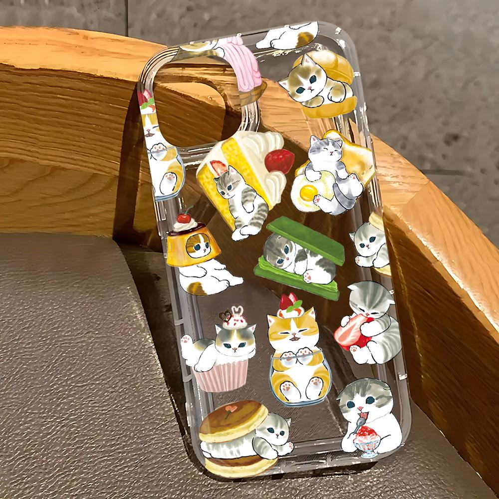 Cute Cat M-mofusandS Phone Case for Samsung Galaxy S25 S24 S23 S22 S21 S20 S10 Note20 Note10 FE Ultra Plus 5G Clear Back Cover