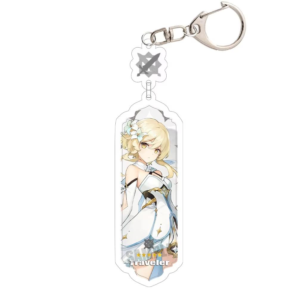 Portachiavi Anime Linnea Flins Durin Mualani Furina Arlecchino Accessori Portachiavi Genshin Impact Ciondolo Carino per Borsa Portachiavi Regalo
