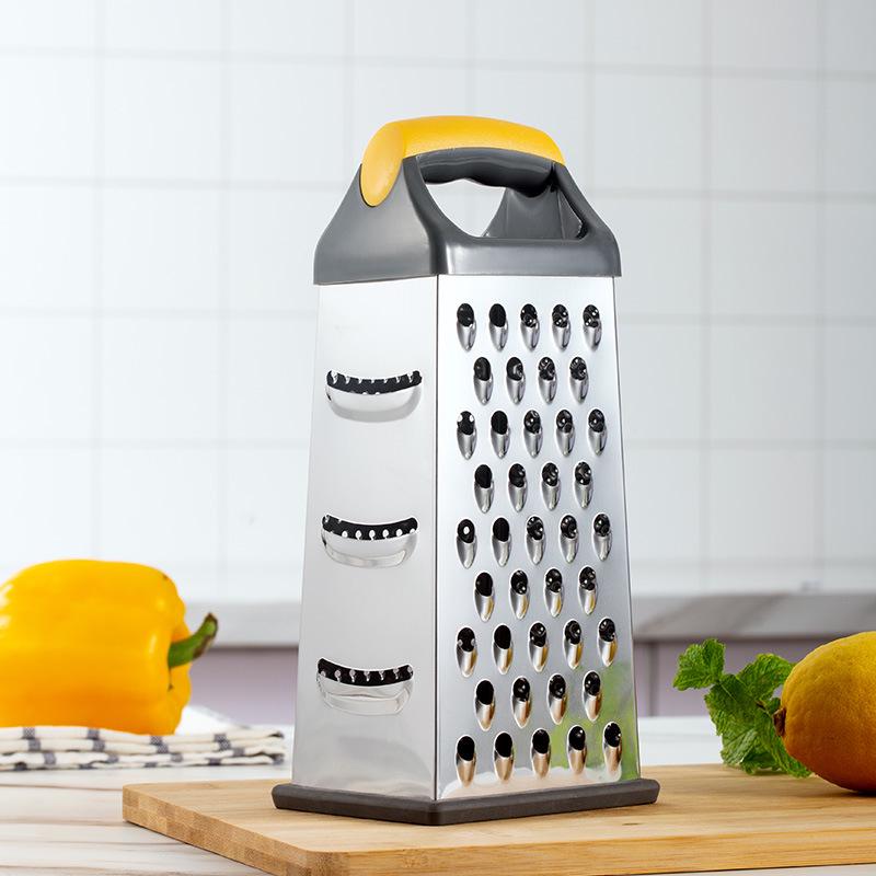 9-Inch Stainless Steel Multifunctional Grater & Slicer - 4-Sided Vertical Vegetable Cutter, Melon Peeler, Cheese & Ginger Grater