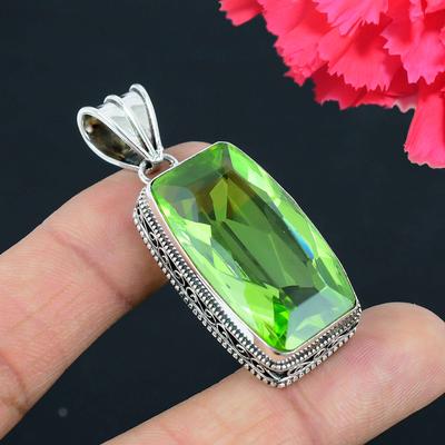 Κρεμαστό κόσμημα Peridot Gemstone Solid 925 Κρεμαστό κόσμημα Δώρο για Unisex