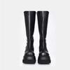 Martin boots autumn and winter new large size wedge heel high women's boots thick-soled rear zipper knight boots