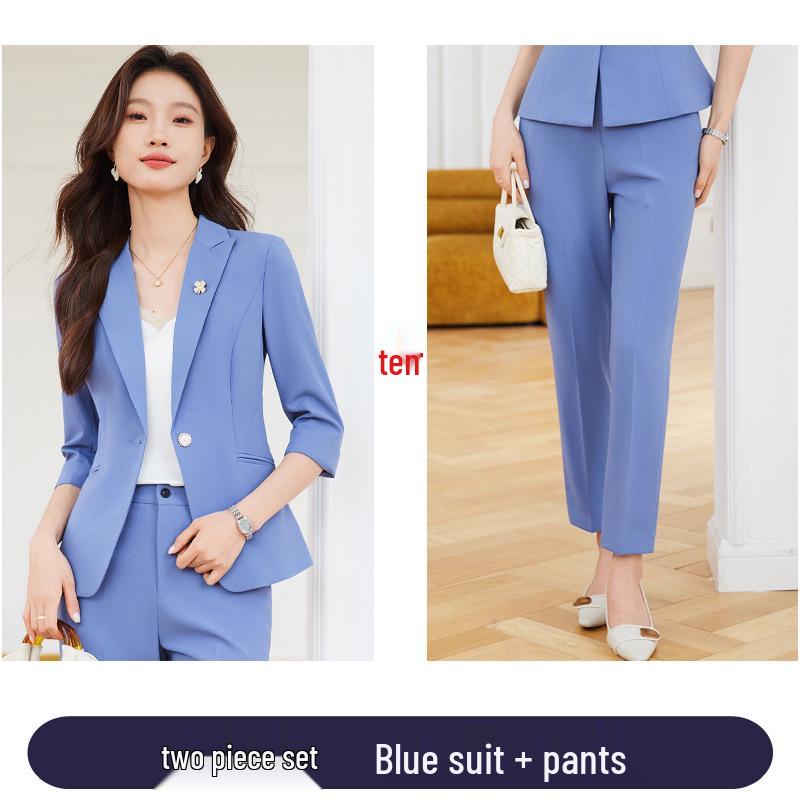 Women's Seven-Sleeve Professional Suit Set - Spring Fashion Formal Dress for Work and Interviews