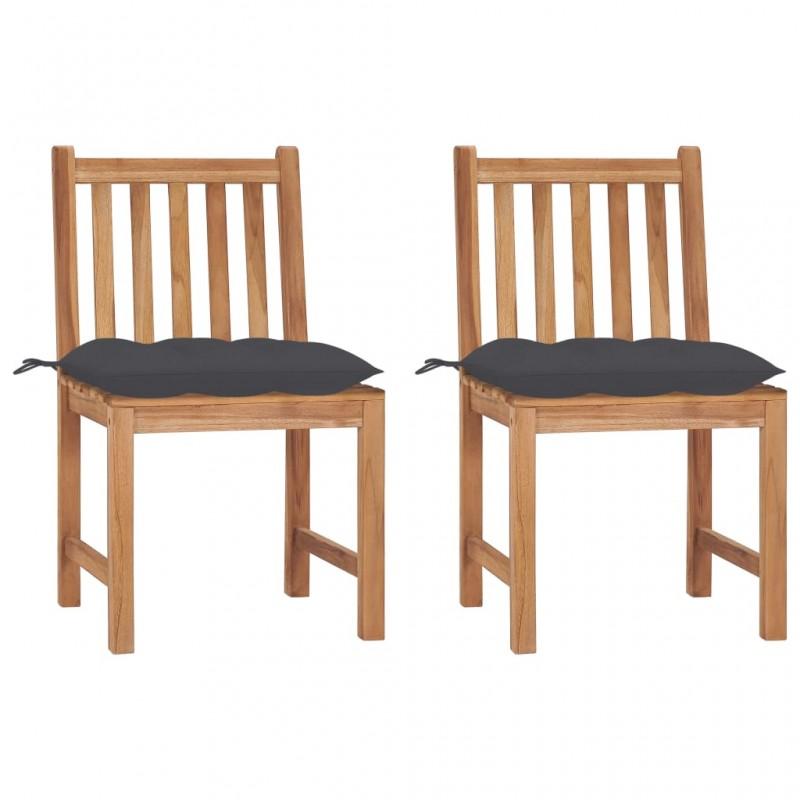 Day and Night - Day and Night Garden Chairs 2 Units Solid Teak Wood with Cushions