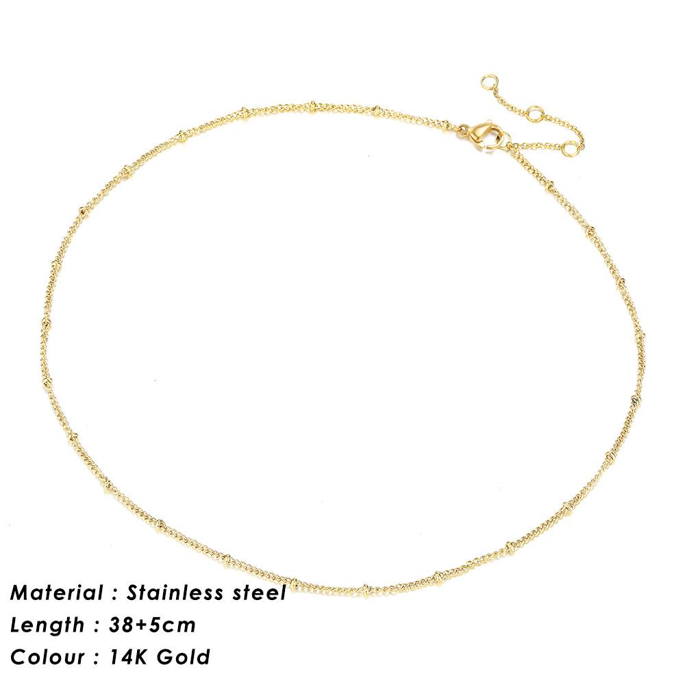 CARLIDANA Fashionable Wholesale for Women Jewelry Female Stainless Steel Gold Plated Ball Link Chain Necklaces Collares De Mujer