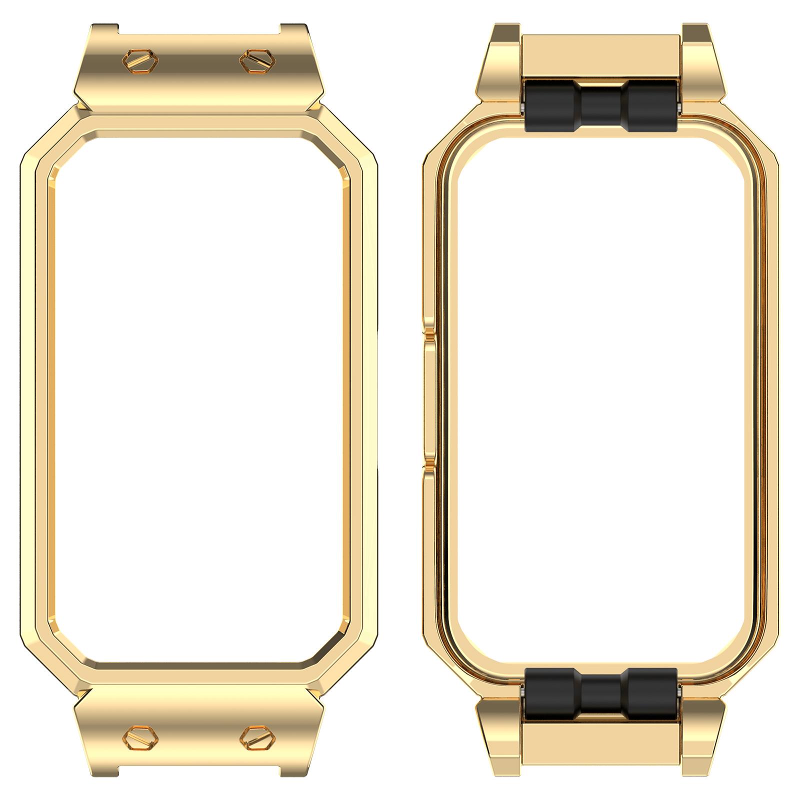 

For Huawei Band 10/9/8 Metal Watch Case Square Shape Protective Cover 12mm Inner Gold