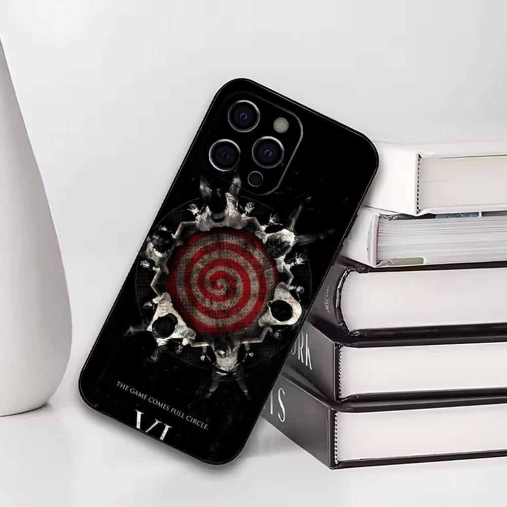 

S-Saw Jigsaw Phone Case For iPhone17,16,15,14,13,12,11 Plus,Pro Soft Silicone Black Cover iPhone17PRO